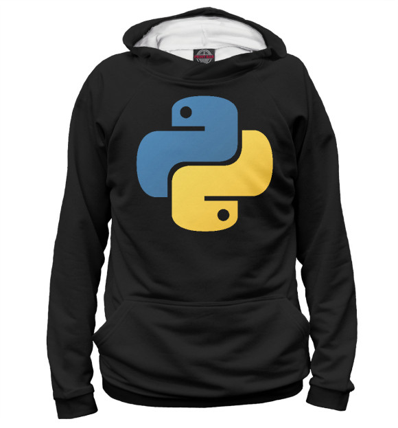 Мужское худи с изображением Python цвета Белый