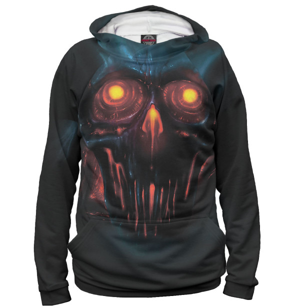 Мужское худи с изображением Демон цвета Белый