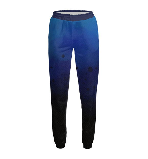 Женские спортивные штаны с изображением Градиент (синий-черный) цвета Белый