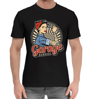 Мужская хлопковая футболка Garage service