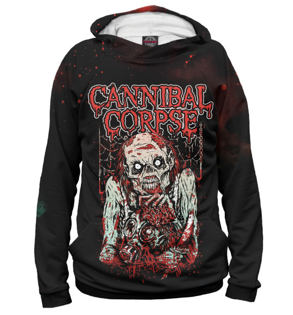 Мужское худи с изображением Cannibal Corpse цвета Белый