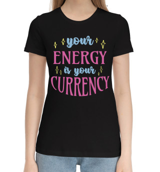 Хлопковая футболка для девочек Your energy is your currency