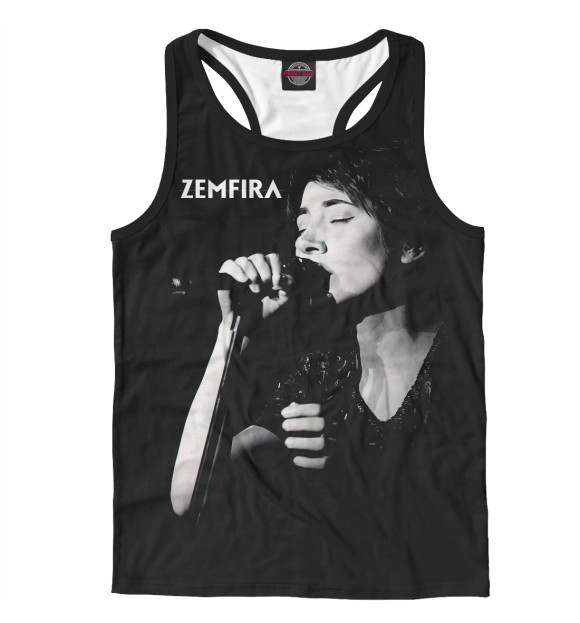 Мужская майка-борцовка с изображением Zемфира цвета Белый