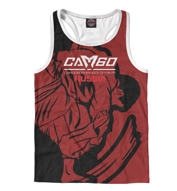 Мужская майка-борцовка с изображением Самбо как образ жизни цвета Белый