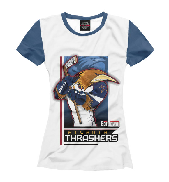 Футболка для девочек с изображением Atlanta Thrashers цвета Белый