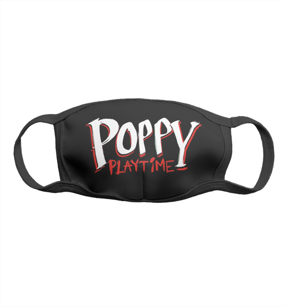 Маска тканевая с притом Poppy Playtime логотип цвета Белый Маска тканевая с изображением Poppy Playtime логотип цвета Белый