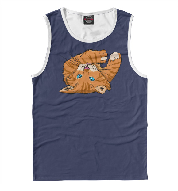 Мужская майка с изображением Рыжий котэ цвета Белый