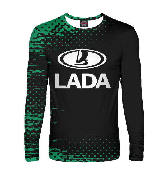 Мужской лонгслив с изображением LADA цвета Белый