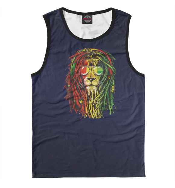 Майка для мальчика с изображением Rasta Reggae Lion Sunglass цвета Белый