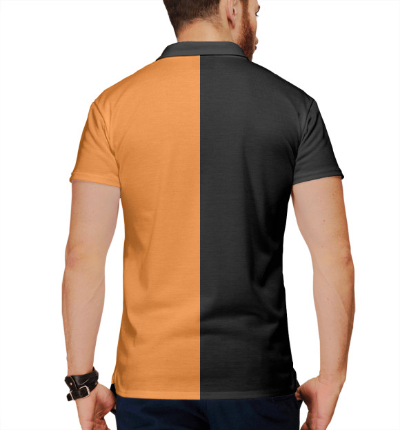 Мужское поло с изображением Тигр цвета Белый