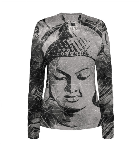 Женский лонгслив с изображением Buddha цвета Белый
