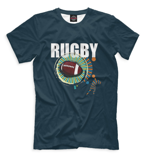 Мужская футболка с изображением Rugby цвета Белый