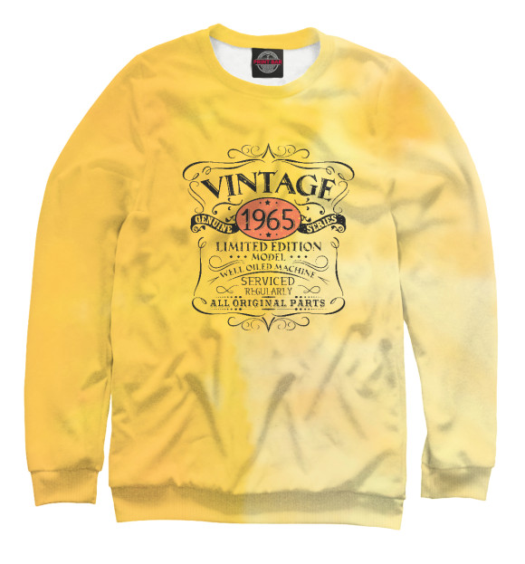 Свитшот для девочек с изображением Vintage 1965 цвета Белый