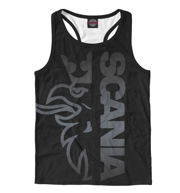 Мужская майка-борцовка с изображением SCANIA цвета Белый