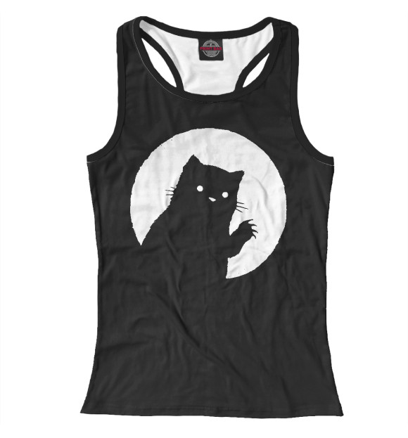 Женская майка-борцовка с изображением Котик цвета Белый