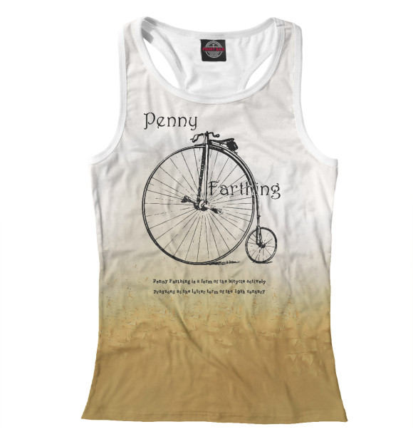 Женская майка-борцовка с изображением Antique bicycle цвета Белый
