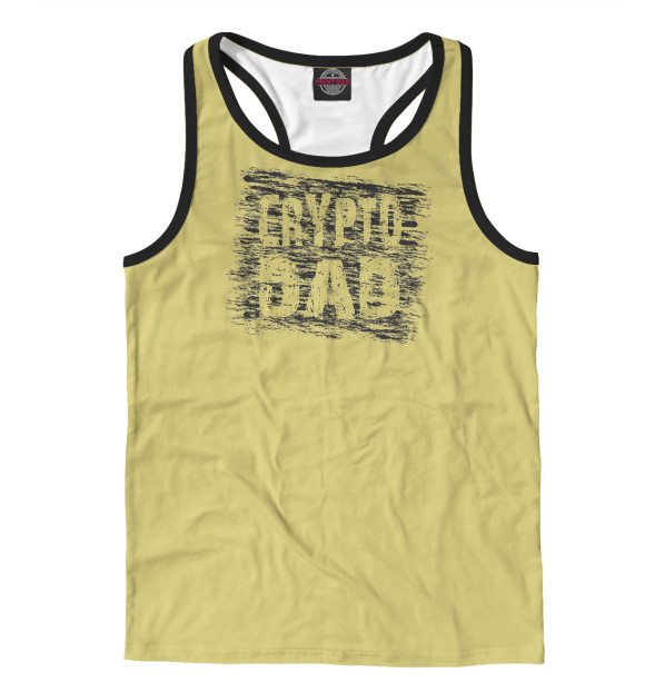 Мужская майка-борцовка с изображением Crypto Dad цвета Белый