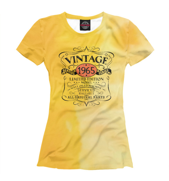 Женская футболка с изображением Vintage 1965 цвета Белый
