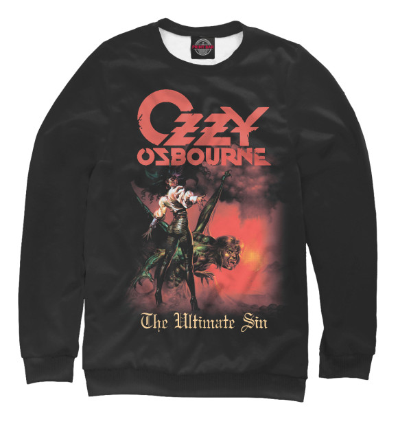 Свитшот для девочек с изображением Ozzy Osbourne Ult Sin цвета Белый