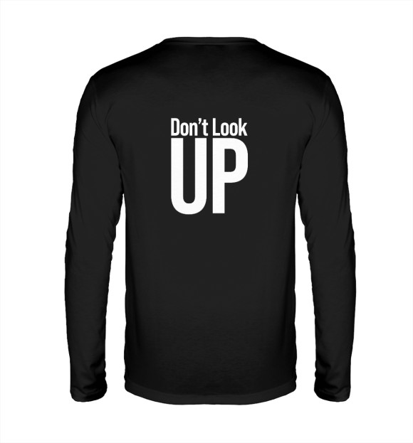 Мужской лонгслив с изображением Don't look up цвета Белый