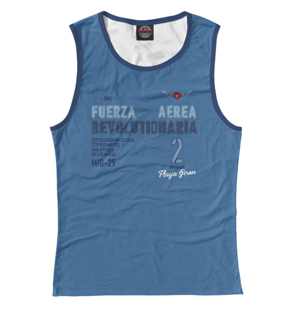 Женская майка с изображением ВВС Кубы цвета Белый