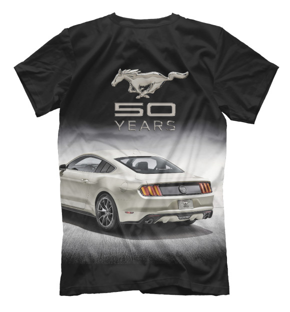 Мужская футболка с изображением Mustang 50 years цвета Белый