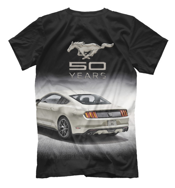 Футболка для мальчиков с изображением Mustang 50 years цвета Белый