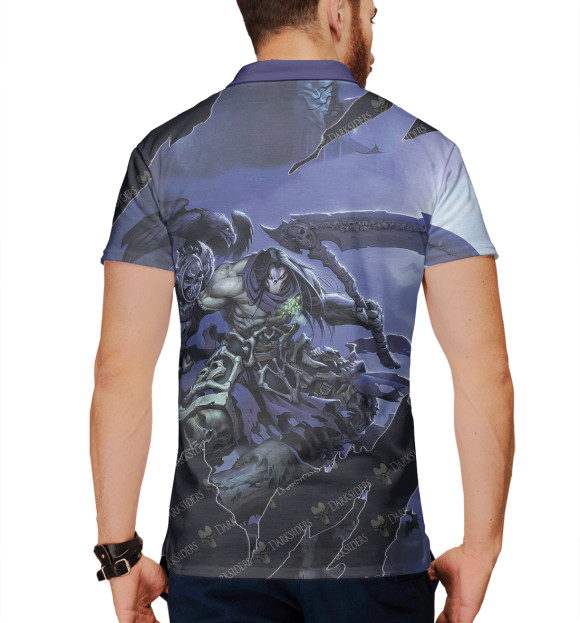 Мужское поло с изображением Dark цвета Белый