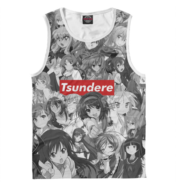 Мужская майка с изображением Anime Tsundere цвета Белый