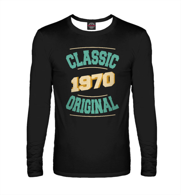 Мужской лонгслив с изображением 1970 classic цвета Белый