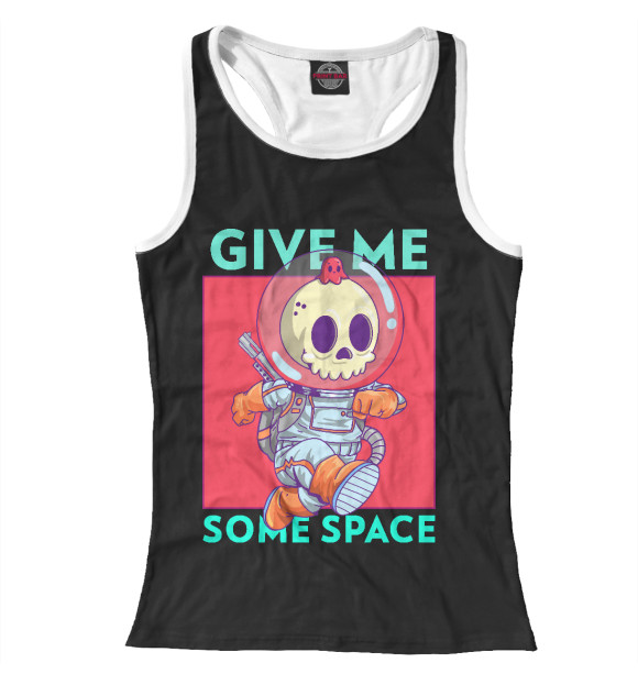 Женская майка-борцовка с изображением Космонавт цвета Белый