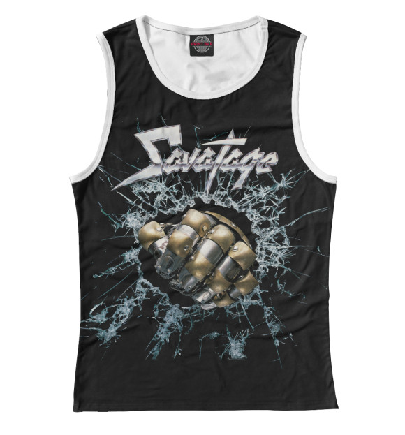 Женская майка с изображением Ssavatage цвета Белый