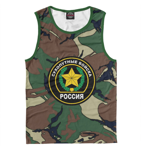 Мужская майка с изображением Сухопутные Войска цвета Белый