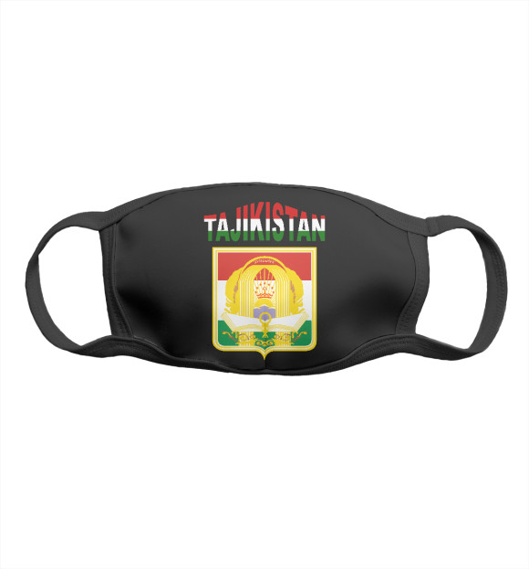 Маска тканевая с изображением Tajikistan цвета Белый