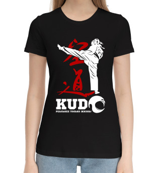 Хлопковая футболка для девочек Кудо