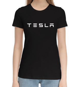 Хлопковая футболка для девочек Tesla