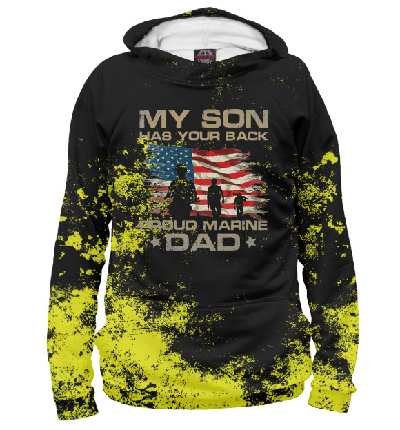 Женское худи с изображением My Son Has Your Back Marin цвета Белый