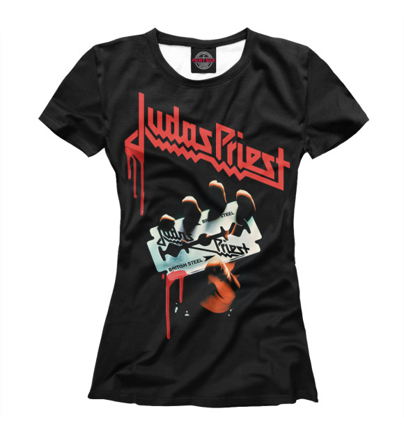 Женская футболка с изображением Judas Priest цвета Белый