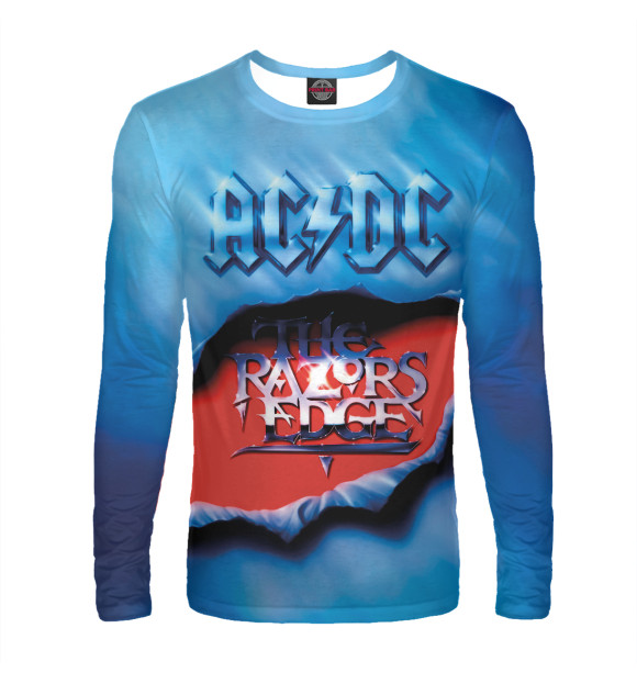 Мужской лонгслив с изображением AC/DC цвета Белый