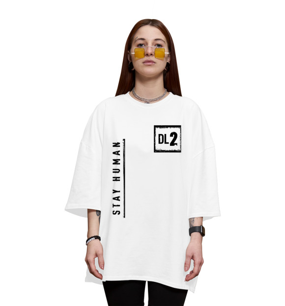 Женская футболка оверсайз с изображением Dying Light 2 цвета Белый