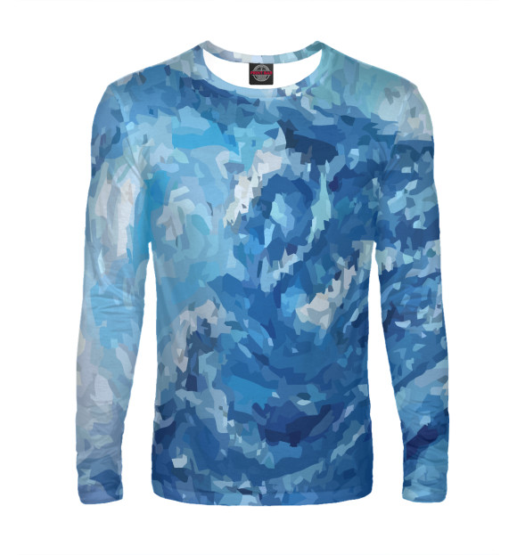 Мужской лонгслив с изображением Wave цвета Белый