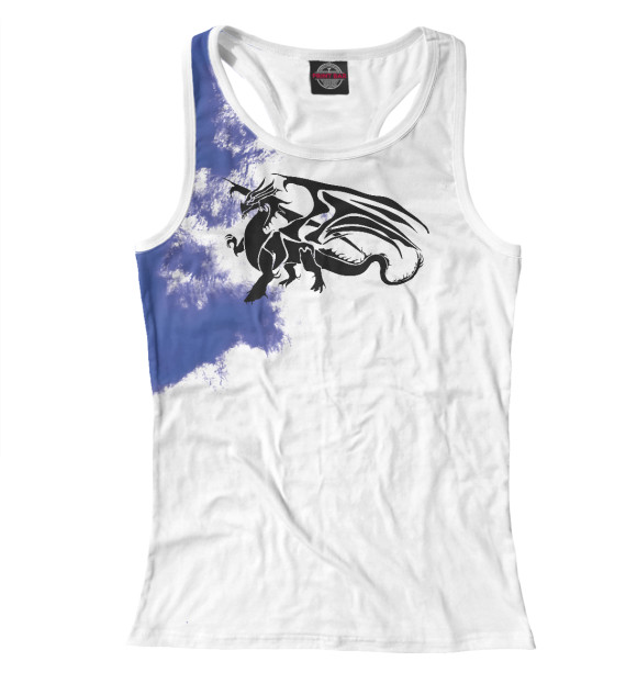 Женская майка-борцовка с изображением Dragon Monster цвета Белый