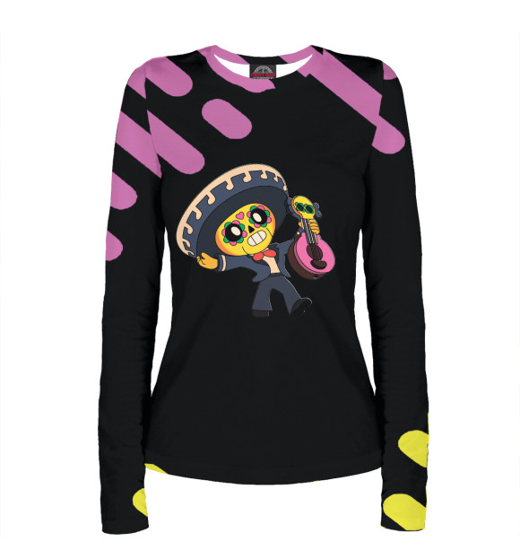 Женский лонгслив с изображением Brawl Stars цвета Белый