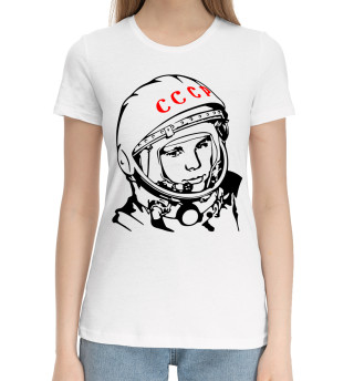 Хлопковая футболка для девочек Юрий Гагарин