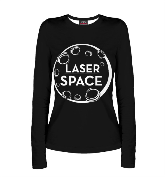Женский лонгслив с изображением Laser Space цвета Белый