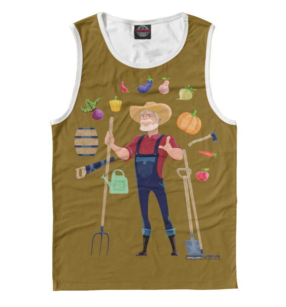 Майка для мальчика с изображением Фермер цвета Белый