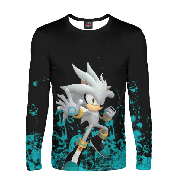 Мужской лонгслив с изображением Sonic цвета Белый