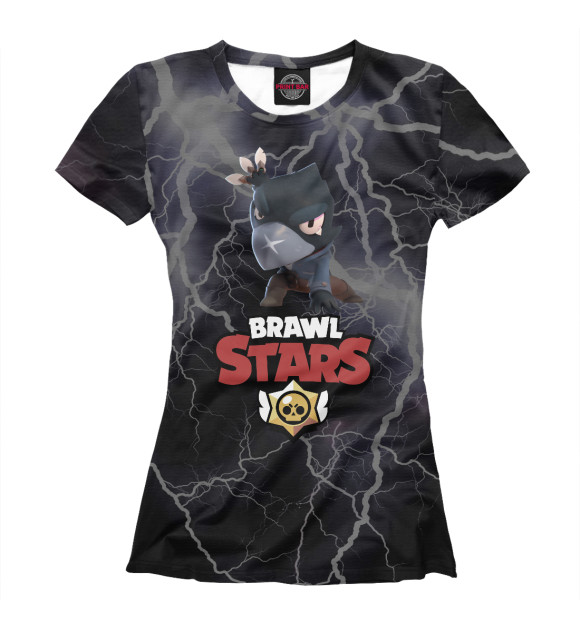 Футболка для девочек с изображением Brawl Stars: CROW цвета Белый