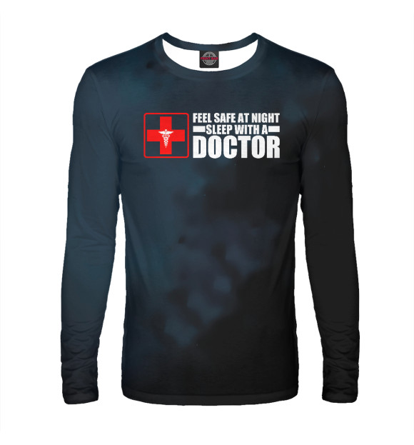 Мужской лонгслив с изображением Doctor цвета Белый