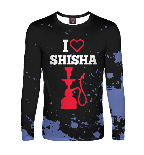 Мужской лонгслив с изображением I Love Shisha цвета Белый